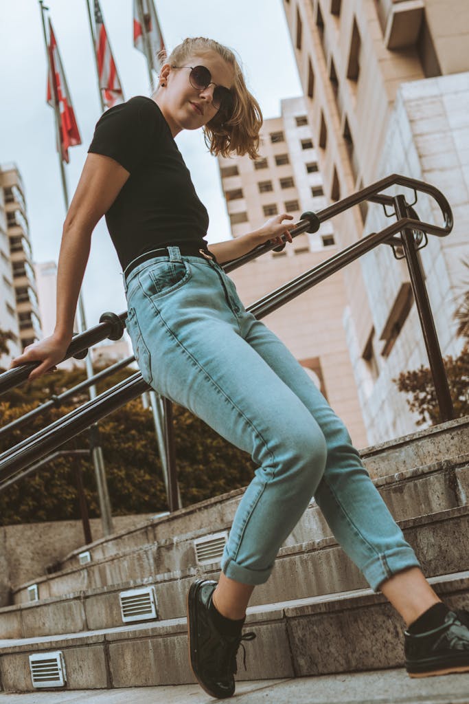 Woman Leaning on Railing